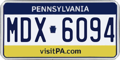 PA license plate MDX6094