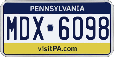 PA license plate MDX6098