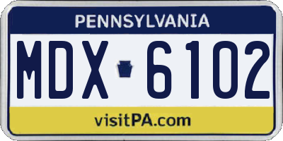 PA license plate MDX6102