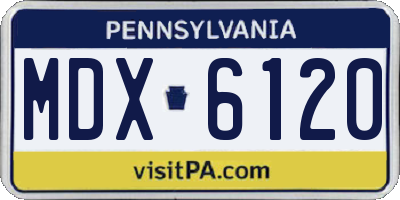 PA license plate MDX6120