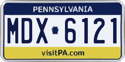 PA license plate MDX6121