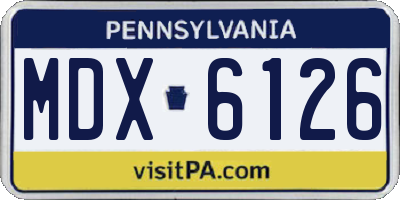 PA license plate MDX6126