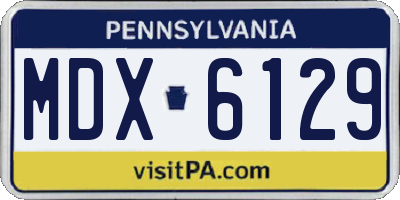 PA license plate MDX6129