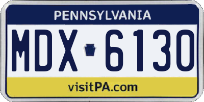 PA license plate MDX6130