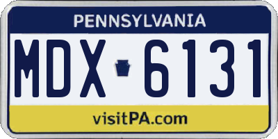 PA license plate MDX6131