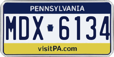 PA license plate MDX6134