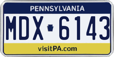 PA license plate MDX6143