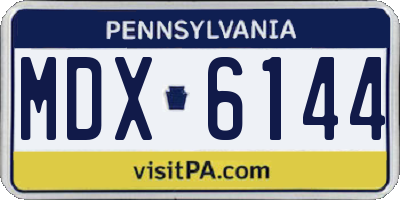 PA license plate MDX6144