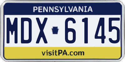 PA license plate MDX6145