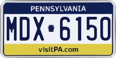 PA license plate MDX6150