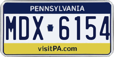 PA license plate MDX6154
