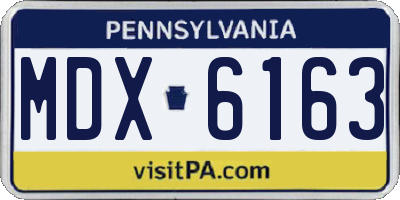 PA license plate MDX6163