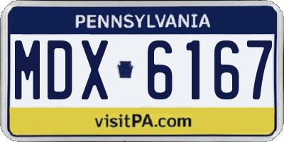 PA license plate MDX6167