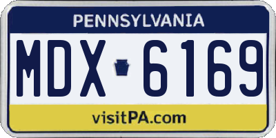 PA license plate MDX6169