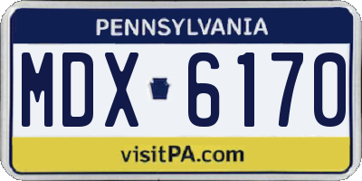 PA license plate MDX6170
