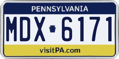 PA license plate MDX6171