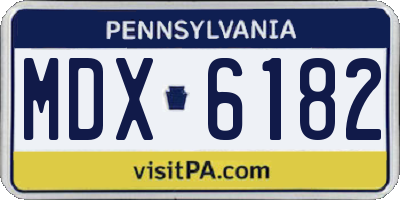 PA license plate MDX6182