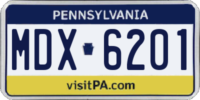 PA license plate MDX6201
