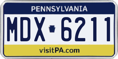 PA license plate MDX6211