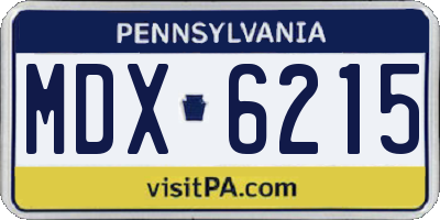 PA license plate MDX6215