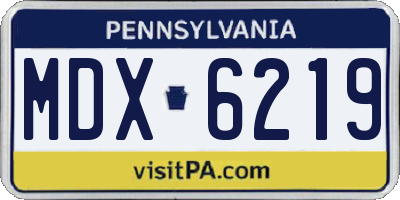 PA license plate MDX6219