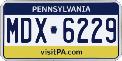 PA license plate MDX6229