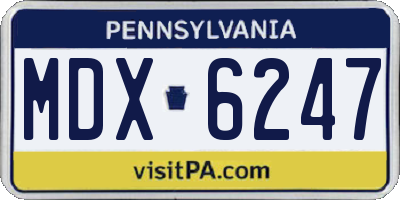 PA license plate MDX6247