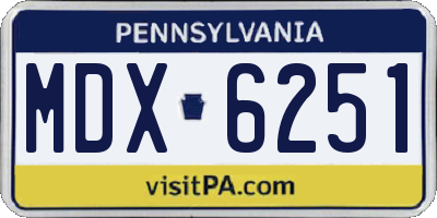 PA license plate MDX6251