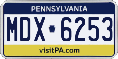 PA license plate MDX6253