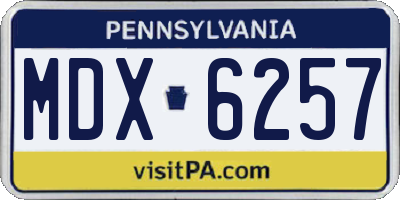 PA license plate MDX6257