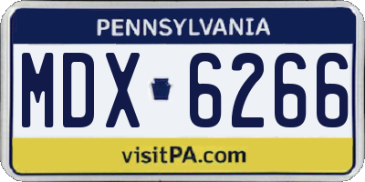 PA license plate MDX6266