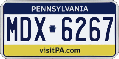 PA license plate MDX6267