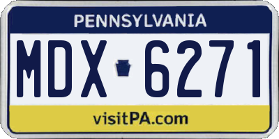 PA license plate MDX6271
