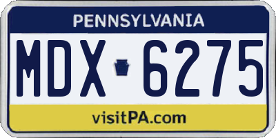 PA license plate MDX6275