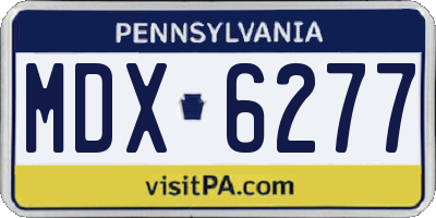 PA license plate MDX6277