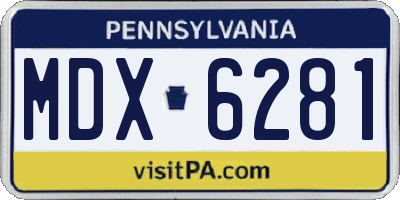 PA license plate MDX6281