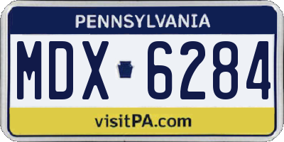 PA license plate MDX6284