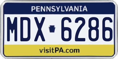 PA license plate MDX6286