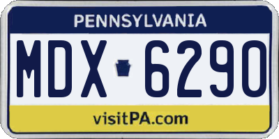 PA license plate MDX6290