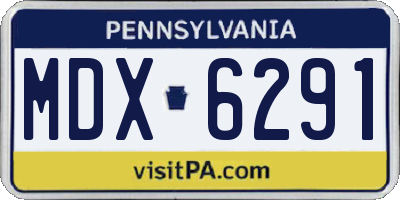 PA license plate MDX6291