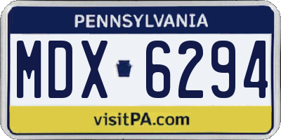PA license plate MDX6294