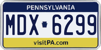 PA license plate MDX6299