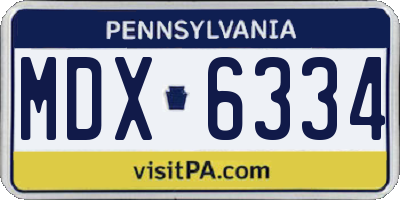 PA license plate MDX6334