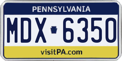 PA license plate MDX6350