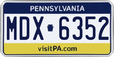 PA license plate MDX6352