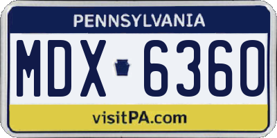 PA license plate MDX6360