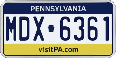 PA license plate MDX6361