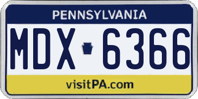 PA license plate MDX6366