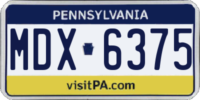 PA license plate MDX6375