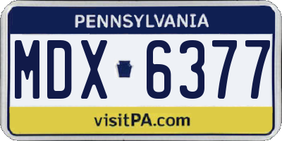 PA license plate MDX6377
